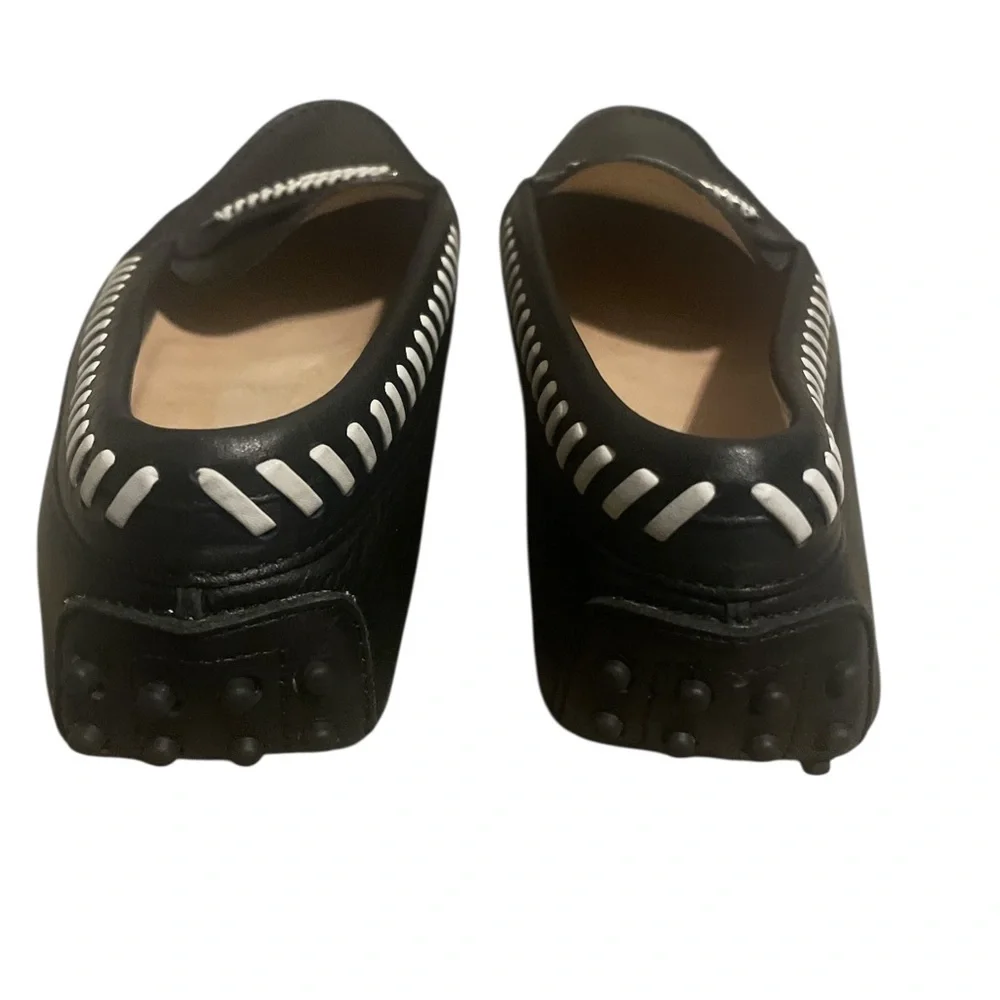 TODS Black and White Women's Loafers - Picture 5 of 7